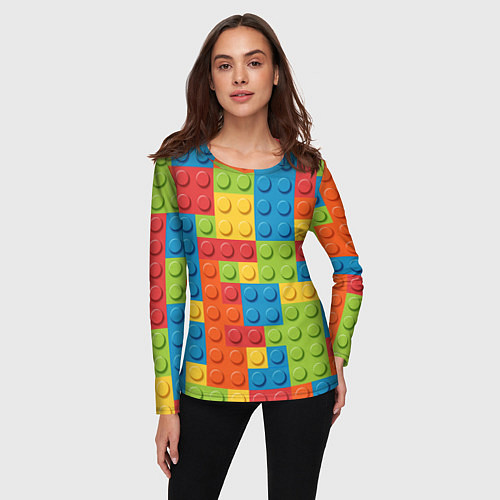 Женский лонгслив Лего конструктор / 3D-принт – фото 3