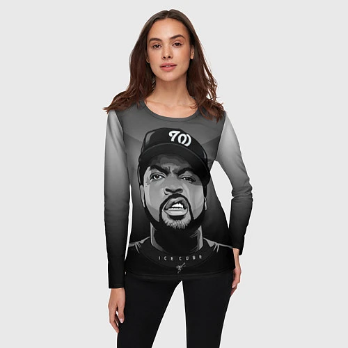 Женский лонгслив Ice Cube: Gangsta / 3D-принт – фото 3
