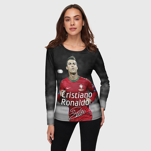 Женский лонгслив Криштиану Роналду / 3D-принт – фото 3