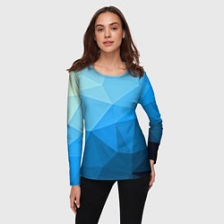 Лонгслив женский Geometric blue, цвет: 3D-принт — фото 2