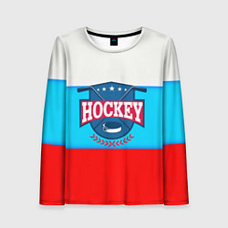 Лонгслив женский Hockey Russia, цвет: 3D-принт