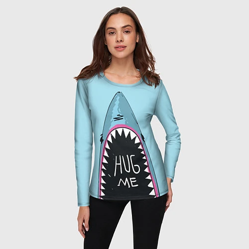Женский лонгслив Shark: Hug me / 3D-принт – фото 3