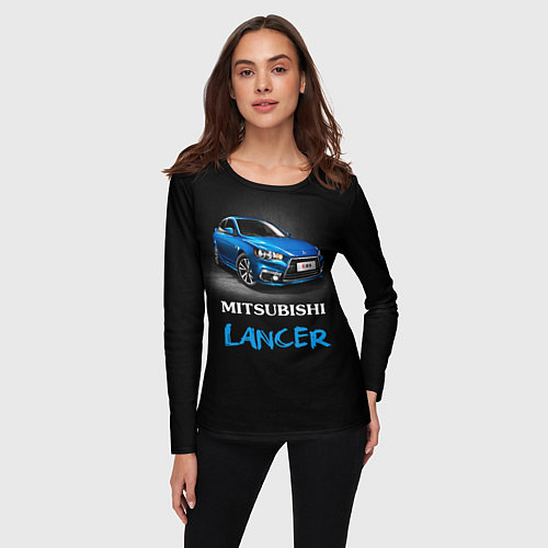 Женский лонгслив Mitsubishi Lancer / 3D-принт – фото 3
