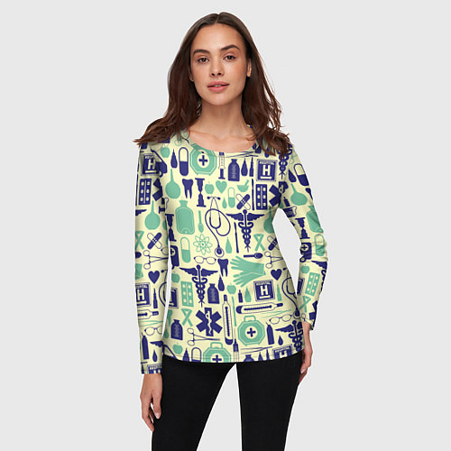 Женский лонгслив Медицина / 3D-принт – фото 3