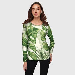 Лонгслив женский Тропический папоротник, цвет: 3D-принт — фото 2