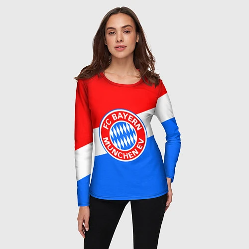 Женский лонгслив FC Bayern: tricolor / 3D-принт – фото 3