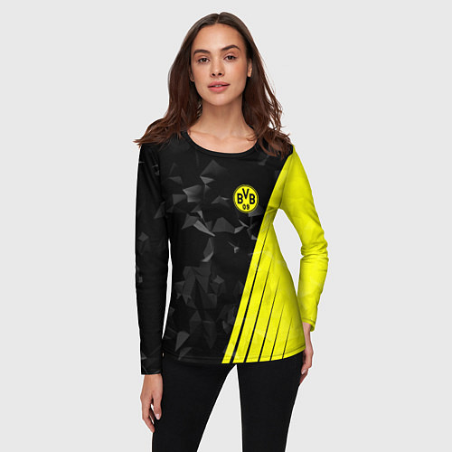 Женский лонгслив FC Borussia Dortmund: Abstract / 3D-принт – фото 3