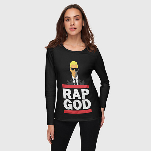 Женский лонгслив Rap God Eminem / 3D-принт – фото 3