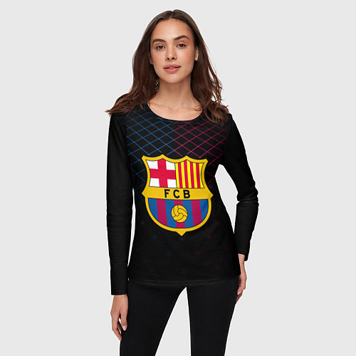 Женский лонгслив FC Barcelona Lines / 3D-принт – фото 3