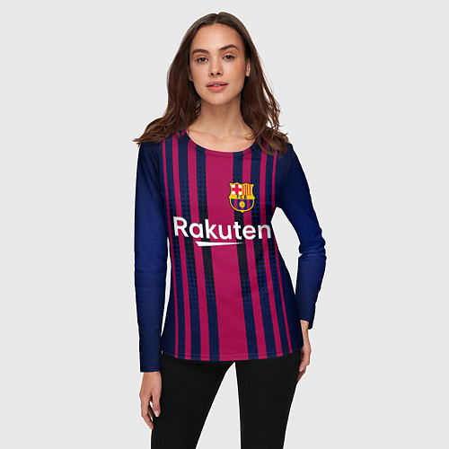 Женский лонгслив FC Barcelona: Rakuten / 3D-принт – фото 3