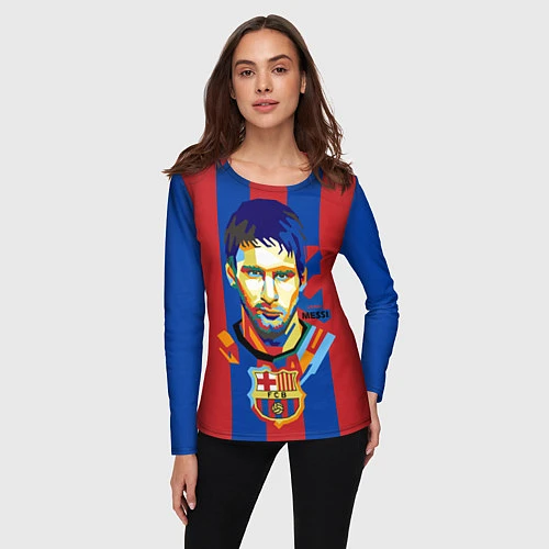 Женский лонгслив Lionel Messi / 3D-принт – фото 3