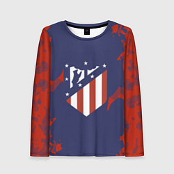 Лонгслив женский FC Atletico Madrid: Blue & Red, цвет: 3D-принт