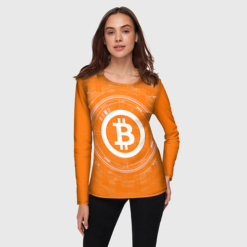 Женский лонгслив Bitcoin Tech / 3D-принт – фото 3