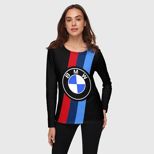 Женский лонгслив BMW 2021 M SPORT БМВ М СПОРТ / 3D-принт – фото 3
