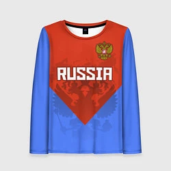 Женский лонгслив Russia Red & Blue