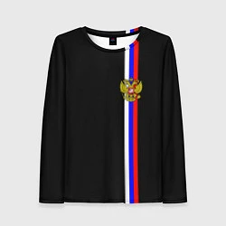 Лонгслив женский Лента с гербом России, цвет: 3D-принт