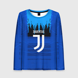 Лонгслив женский FC Juventus: Blue Abstract, цвет: 3D-принт