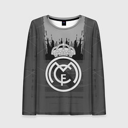 Лонгслив женский FC Real Madrid: Grey Abstract, цвет: 3D-принт
