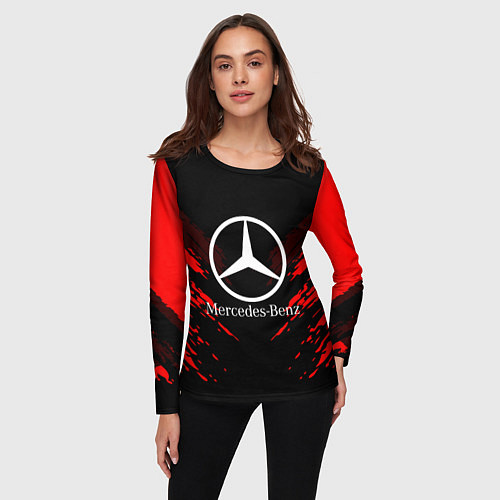 Женский лонгслив Mercedes-Benz: Red Anger / 3D-принт – фото 3