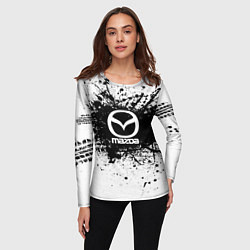 Лонгслив женский Mazda: Black Spray, цвет: 3D-принт — фото 2