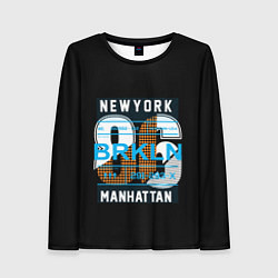 Лонгслив женский New York: Manhattan 86 цвета 3D-принт — фото 1