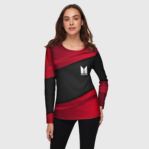 Женский лонгслив Isuzu: Red Sport / 3D-принт – фото 3