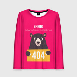 Лонгслив женский Bear: Error 404, цвет: 3D-принт
