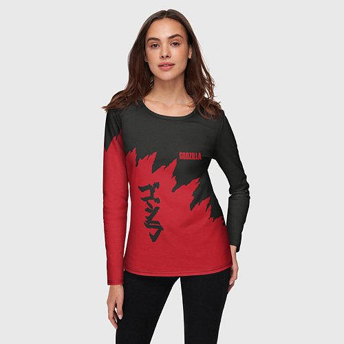 Женский лонгслив Godzilla: Dark Style / 3D-принт – фото 3