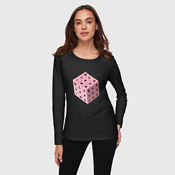 Лонгслив женский Black Pink Cube, цвет: 3D-принт — фото 2