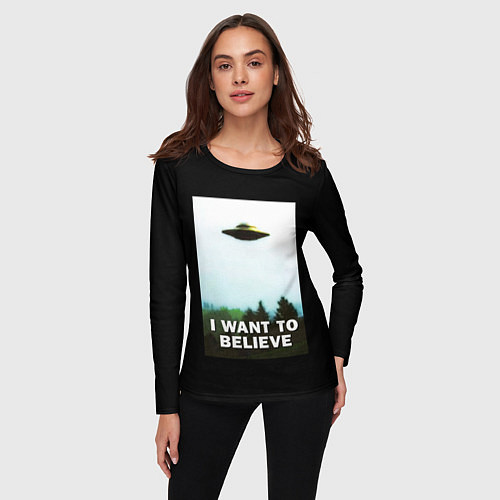 Женский лонгслив I Want To Believe / 3D-принт – фото 3