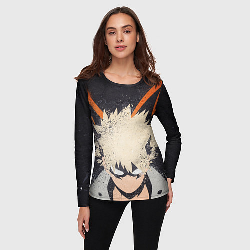 Женский лонгслив KATSUKI BAKUGOU рыжее из головы / 3D-принт – фото 3