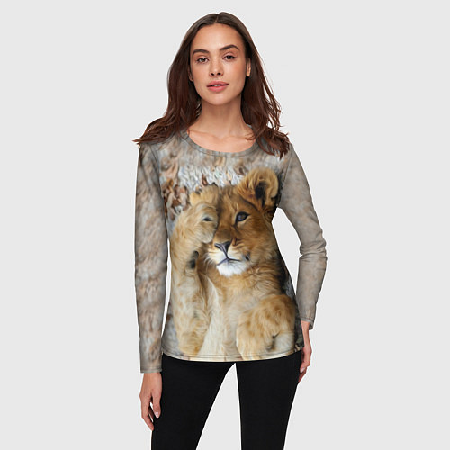 Женский лонгслив Львенок / 3D-принт – фото 3