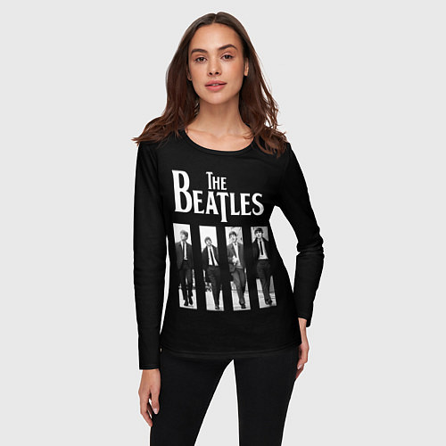 Женский лонгслив The Beatles: Black Side / 3D-принт – фото 3