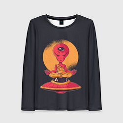 Лонгслив женский Пришелец-медитатор, цвет: 3D-принт