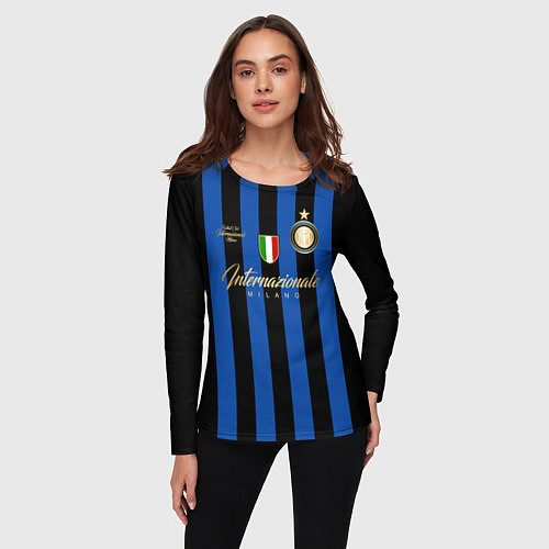 Женский лонгслив Internazionale Milano / 3D-принт – фото 3