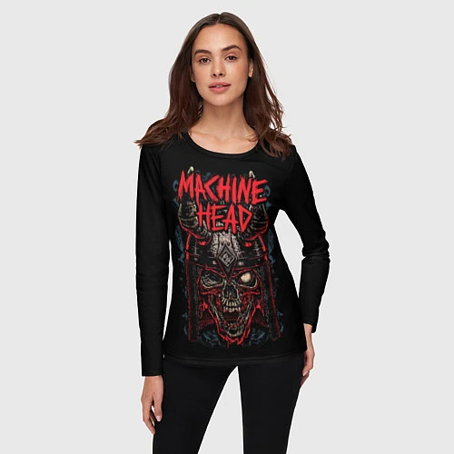 Женский лонгслив Machine Head: Blooded Skull / 3D-принт – фото 3