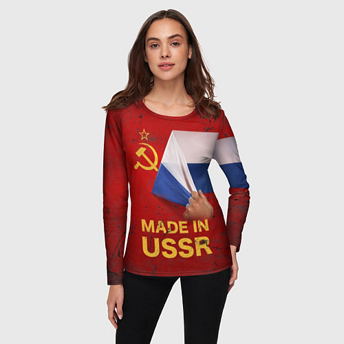 Женский лонгслив MADE IN USSR / 3D-принт – фото 3