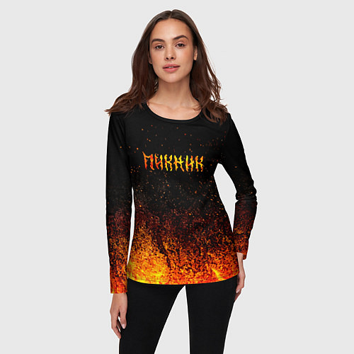 Женский лонгслив Пикник в огне / 3D-принт – фото 3