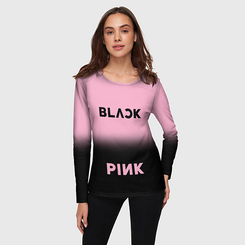 Женский лонгслив Blackpink - розово-черный / 3D-принт – фото 3