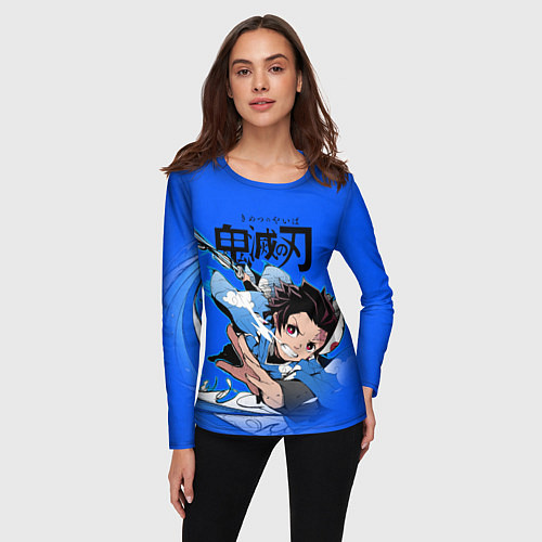 Женский лонгслив Demon Slayer Kimetsu no Yaiba / 3D-принт – фото 3