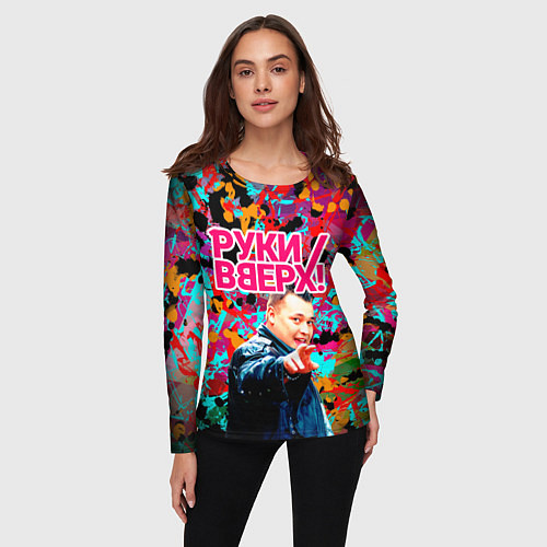 Женский лонгслив Руки Вверх / 3D-принт – фото 3