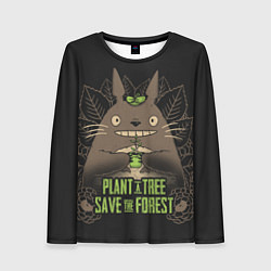 Лонгслив женский Plant a tree Save the forest, цвет: 3D-принт