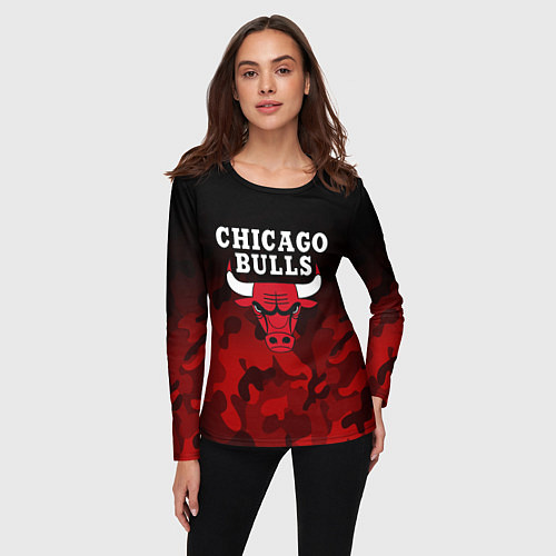 Женский лонгслив CHICAGO BULLS / 3D-принт – фото 3