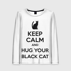 Лонгслив женский Обними своего черного кота, цвет: 3D-принт