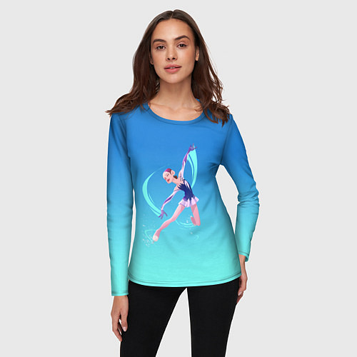 Женский лонгслив Фигурное катание / 3D-принт – фото 3