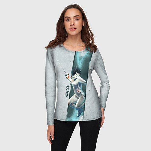 Женский лонгслив Фехтовальщик / 3D-принт – фото 3