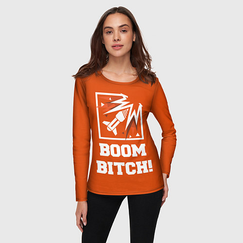 Женский лонгслив Boom Bitch! / 3D-принт – фото 3