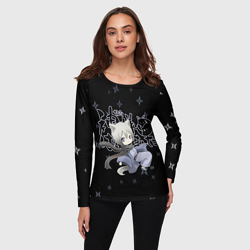 Женский лонгслив ОЧЕНЬ ПРИЯТНО БОГ! / 3D-принт – фото 3