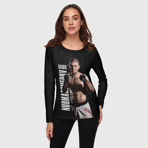 Женский лонгслив Хабиб Нурмагомедов / 3D-принт – фото 3