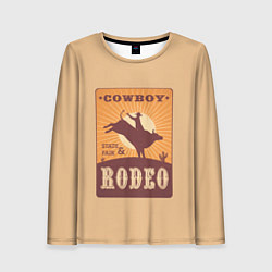 Лонгслив женский Ковбой Родео Дикий Запад, цвет: 3D-принт